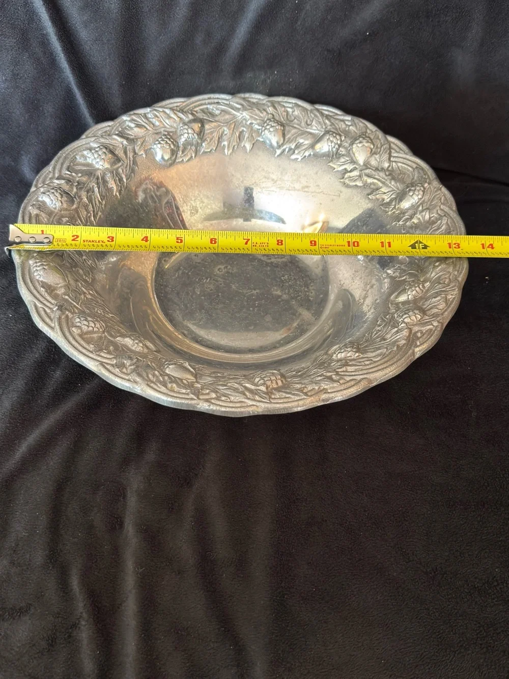Vintage Wilton Armetale RWP Metal Decorative Serving Bowl with Embossed Rim